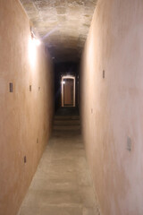 Historic tunnel in an old fortress used in the army.
