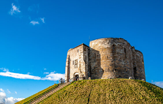 Clifford's Tower, a historical castle built in 13th century in York, England, UK