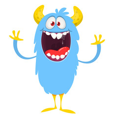 Happy cartoon monster. Halloween vector illustration isolated