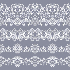 Fototapeta premium Abstract ethnic nature seamless line art stripes