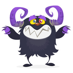 Happy cartoon monster. Halloween vector illustration isolated