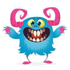 Happy cartoon monster. Halloween vector illustration isolated