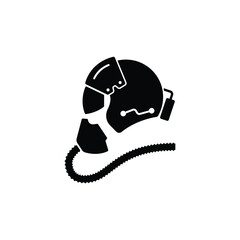 fighter aircraft pilot helmet icon isolated on white background © Flatman vector 24
