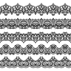 Fototapeta premium Abstract ethnic nature seamless line art stripes