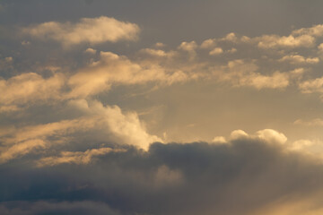 Fototapeta na wymiar Cumulus vanilla clouds. Heaven. Natural background.