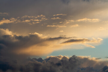 Heaven. Clouds. Sunset. Beautiful natural background.