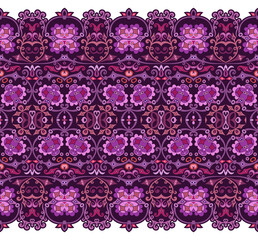 Abstract ethnic nature tile stripe seamless border