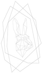 simple polygone vector art of easter rabbit 
