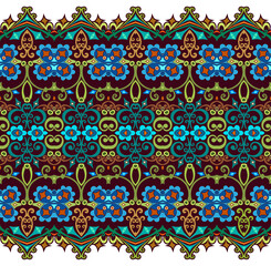 Abstract ethnic nature tile stripe seamless border