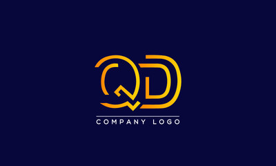 Creative letters QD or DQ Logo Design Vector Template. Initial Letters QD Logo Design	
