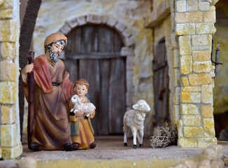 orientalische Krippe, Krippe, Weihnachtskrippe, Jesus, Christentum, heilige Nacht, Josef und Maria,...
