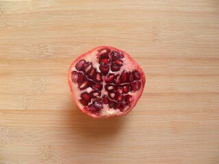 Cut cross section of red Pomegranate fruit