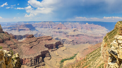Panoramic view of the mountains and gorges of the Grand Canyon. Arizona, USA
