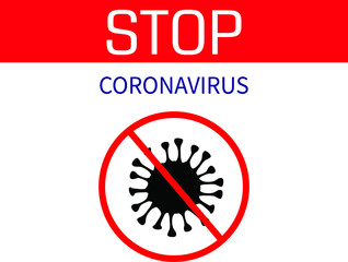 Inscription stop Coronavirus on a white background. Covid 19