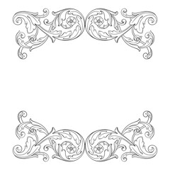 Classical baroque vector of vintage element for design. Decorative design element filigree calligraphy vector. You can use for wedding decoration of greeting card and laser cutting.