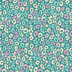 Vector seamless abstract background. Animal leopard print pastel monochrome pattern. Textile fabric printing