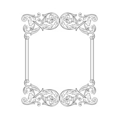 Classical baroque vector of vintage element for design. Decorative design element filigree calligraphy vector. You can use for wedding decoration of greeting card and laser cutting.