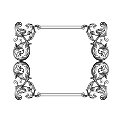 Classical baroque vector of vintage element for design. Decorative design element filigree calligraphy vector. You can use for wedding decoration of greeting card and laser cutting.