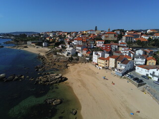 Fototapeta na wymiar Aerial view in Palmeria. Coastal village of A Coruna.Spain