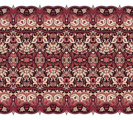 Abstract ethnic nature tile stripe seamless border