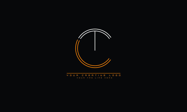 CT TC C T abstract vector logo monogram template