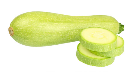 One zucchini isolated on white background