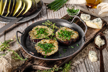 Delicious eggplant baked with cheese