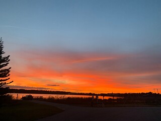sunset, Colorado, lake