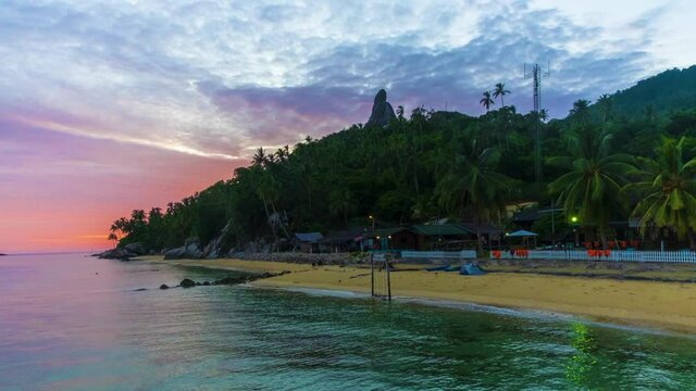 Time Lapse : Aur Island,Province Of Johor,Malaysia During Beautiful Blue Sky. HD