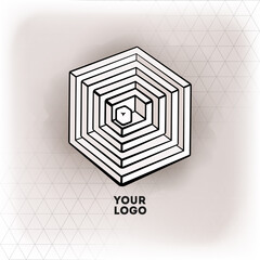 Vector geometric figure cube logo design