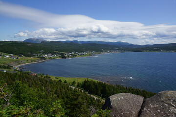 lake and mountains in the summer