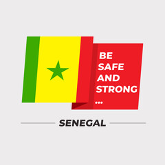 National flag icon with encouraging message isolated on light grey background : Vector Illustration