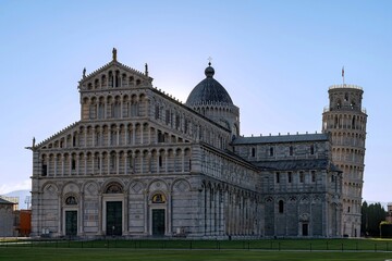 Obraz premium Piazza dei Miracoli und der schiefe Turm von Pisa in Pisa in der Toskana, Italien 