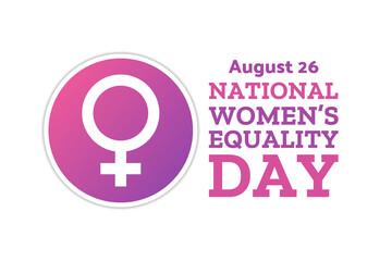 Women's Equality Day. August 26. Holiday concept. Template for background, banner, card, poster with text inscription. Vector EPS10 illustration.