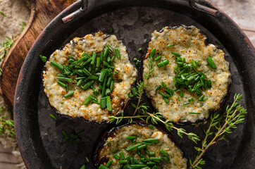 Delicious eggplant baked with cheese