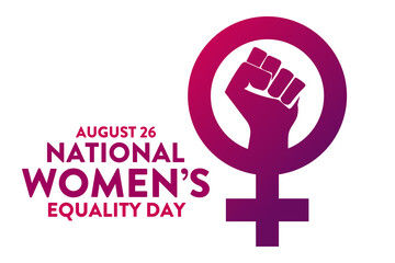Women's Equality Day. August 26. Holiday concept. Template for background, banner, card, poster with text inscription. Vector EPS10 illustration.