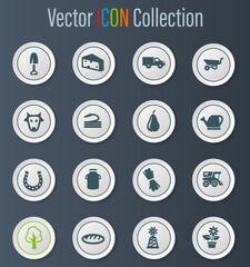 Agricultural icons set