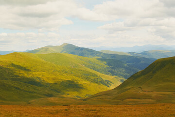 View of the panorama of the Carpathian Mountains