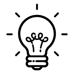Lightbulb Flat Icon Isolated On White Background