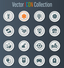 Alternative energy icons set