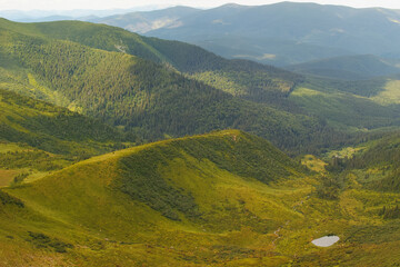 Fototapeta premium View of the panorama of the Carpathian Mountains