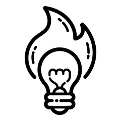 Hot Idea Flat Icon Isolated On White Background