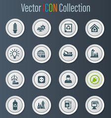 Alternative energy icons set