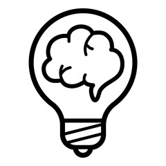 Creative Idea Flat Icon Isolated On White Background