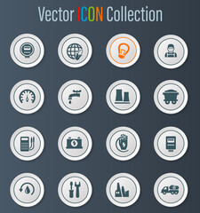 Alternative energy icons set