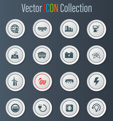 BIO Fuel industry icons set