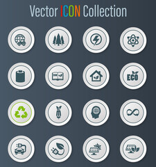 BIO Fuel industry icons set