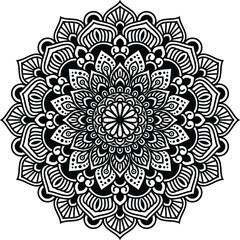 Circular mandala isolated for henna or tattoo. mandala for coloring book . mandala Islamic style . decorative mandala Design 