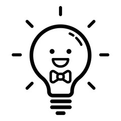 Emoji Lightbulb Flat Icon Isolated On White Background