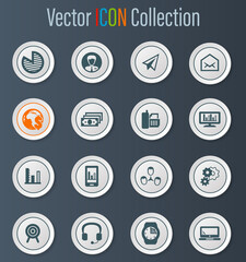 Business management and human resources icons set